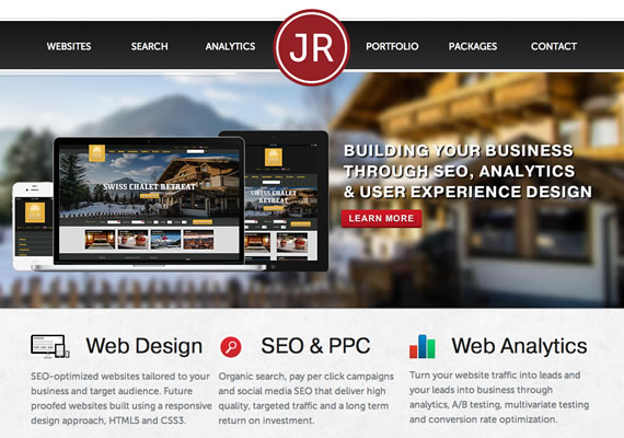 This was the first version of my website. For the current version, I decided to remove the icons, textures and gradients for a more “flat design” aesthetic. 